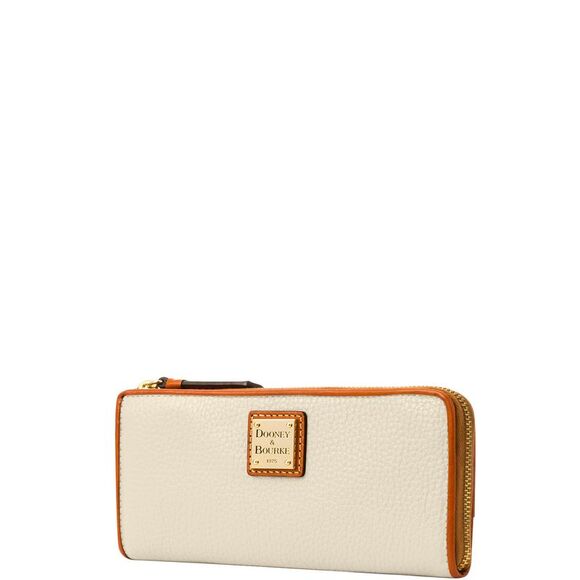 Dooney & Bourke Pebble Grain Zip Clutch Wallet - Bone - Picture 2 of 3